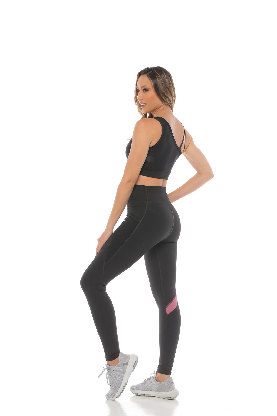 High-Rise Leggings with Pocket Accent