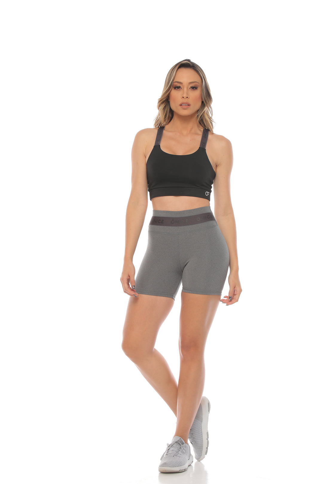 CoreFlex High-Waisted 3/4 Shorts - Silver Grey