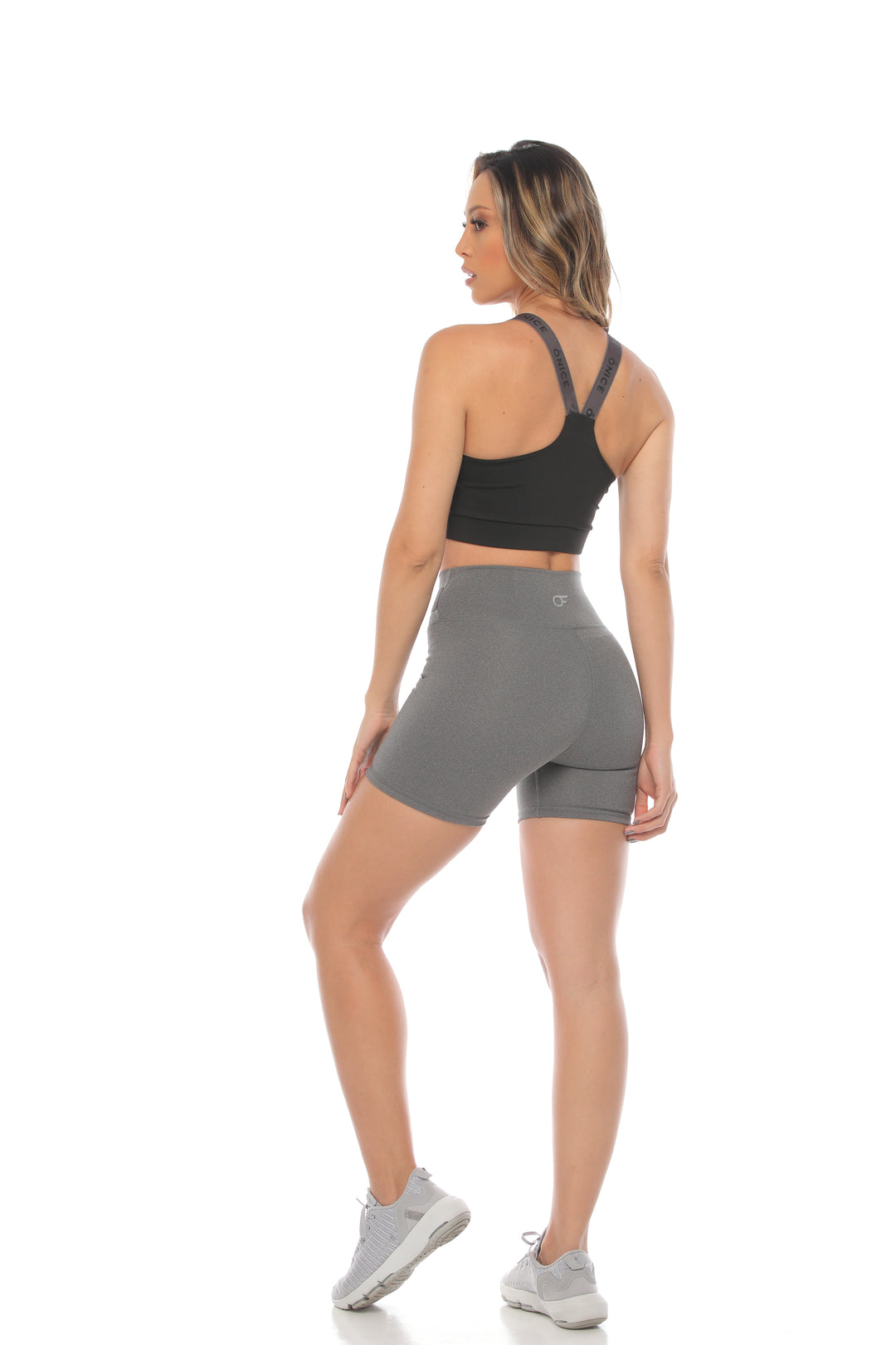 CoreFlex High-Waisted 3/4 Shorts - Silver Grey
