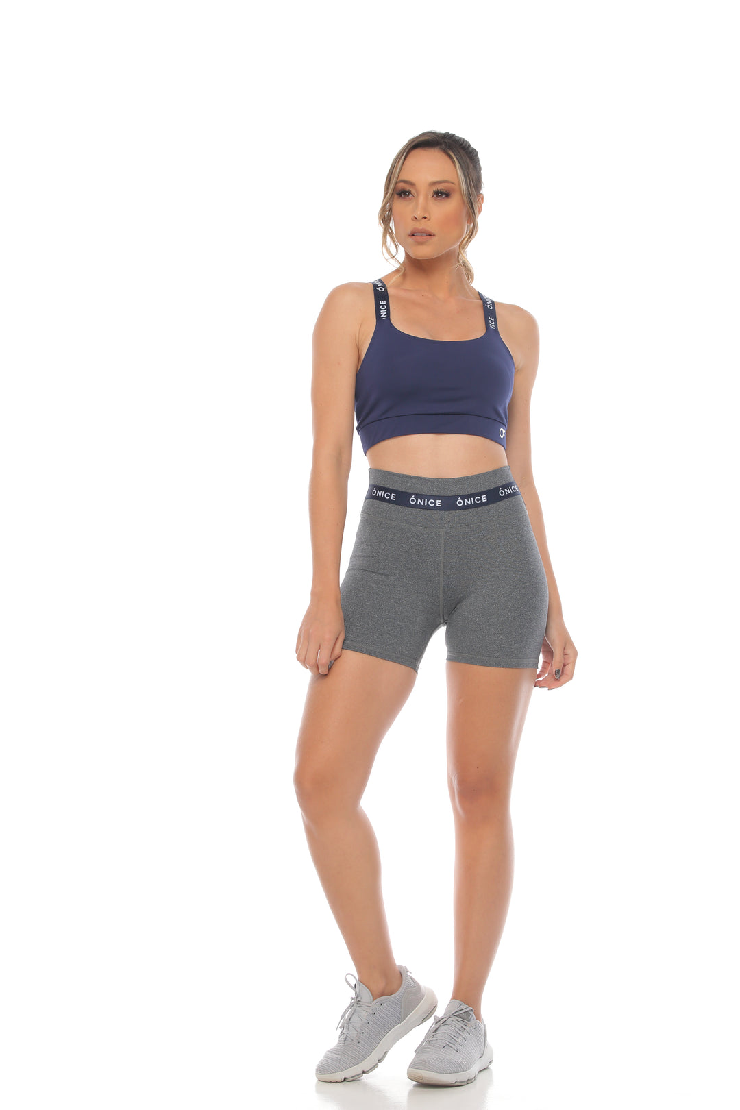 CoreFlex High-Waisted 3/4 Shorts- Grey