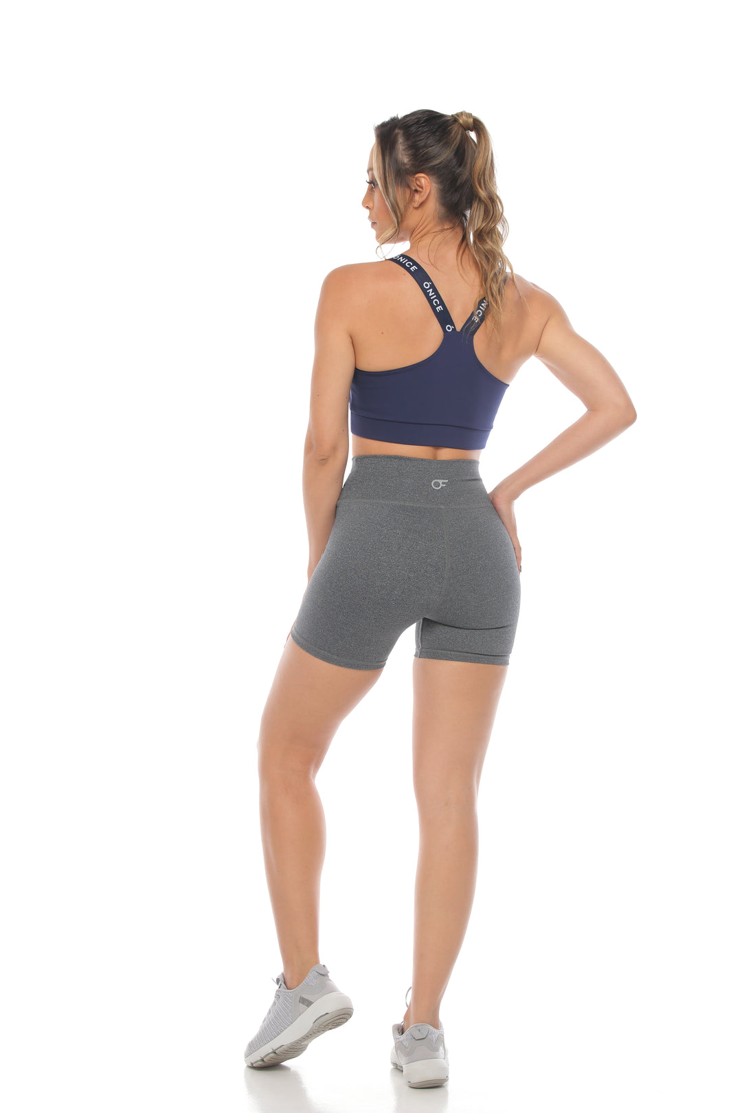 CoreFlex High-Waisted 3/4 Shorts- Grey